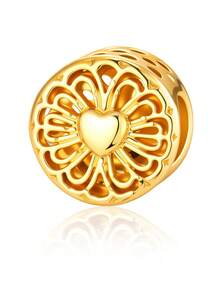 25 Pc Christmas Golden Charm Beaded Series Love Flower Four Leaf Clover Butterfly Bee Sun Love Dragonfly Beaded Pendant Accessories For Women DIY Bracelet And Necklace Fine Jewelry Making Gift Holiday Series Valentines - Multicolor - View 7