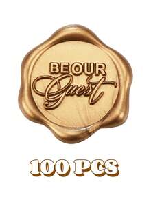 10/30/50/100 Pcs Be Our Guest Wax Seal Stickers, Envelope Seals, Self Adhesive Antique Gold For Wedding Invitations, Party, Christmas, Gift Wrapping - Antique Gold Be Our Guest - View 8