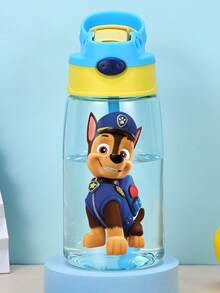 16oz Paw Patrol Silicone Straw Water Bottle, Leak-Proof Portable Cap, 4 Color Options, Perfect For First Day Of School, Back To School Gift, Party Water Bottle, Travel, School Or Birthday Gift - Multicolor - View 3