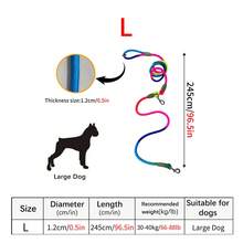 1条夜光尼龙免手持狗绳，多功能肩带/斜挎带，适合小型、中型和大型犬 - 彩色 - 查看 32