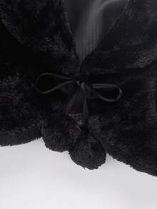 1 件花童公主仿皮草冬季保暖夹克披肩披肩派对婚礼圣诞节装扮 - 短毛絨披肩 - 查看 9