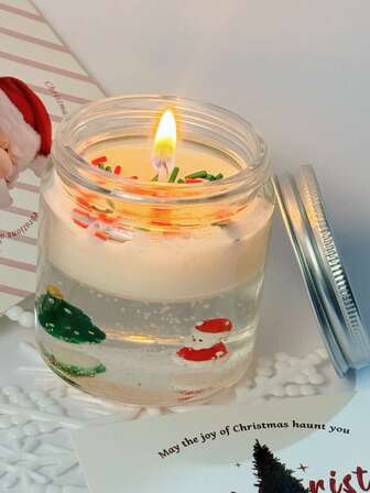 1 Stück Weihnachts-Feier duftende Glas-Kerze, Lavendel/Sandelholz/Zedernholz/Jasmin/Rote Rose Duftkerze, rauchfreies Gelwachs, Glas-Becher, unisex Duftkerze, kreatives Geschenk, geeignet für Restaurants, Schlafzimmer, Badezimmer und Arbeitszimmer, passend als Weihnachtsgeschenk, Weihnachtsdekoration, Weihnachtsgeschenk