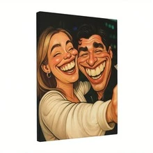 1 قطعة صورة شخصية مخصصة إلى رسم كرتوني - هدية شخصية للعائلة والأصدقاء - لوحة مطبوعة على قماش مؤطرة/غير مؤطرة - ديكور منزلي حديث - ارفع صورتك - ديكور غرفة المعيشة والنوم والمكتب - هدية عيد ميلاد أو ذكرى مميزة - لوحة فنية جدارية مخصصة عالية الجودة، بأسلوب كرتوني، رسم توضيحي حيوي، تصميم، مواد متينة، تقويم احتفالي