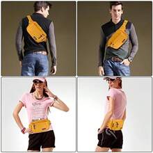 CXWMZY Riñonera para mujeres y hombres, con múltiples bolsillos, impermeable, casual, para , viajes, ciclismo, correr, senderismo, , Una talla, Moderno(Amarillo) - Tipo 11 - Ver 8