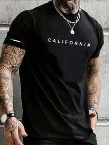 California Basic Men's T-Shirt - Black - View 1