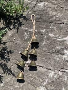 1 套金属绳铃家居装饰风铃，用于门把手的正能量保护，圣诞节装饰挂铃 - 銅色 - 查看 8