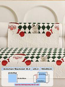 1pc Christmas Style Red & White Checkered Chenille Throw Pillow Cover, Santa Claus Pattern Design, Christmas Decor, Room Decor, Home Decor, Non-Slip, Pet Friendly, All Season, Suitable For Bedroom, Living Room, Office, Home Sofa Decoration - Multicolor - View 11