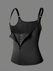 1PC Sports Belt Buckle Zipper Beauty Underwear Chest Support And Abdominal Compression Women's Shapewear Body Shaper Chest Support Camisole Waist Belt Waist Trainer - Black - View 3