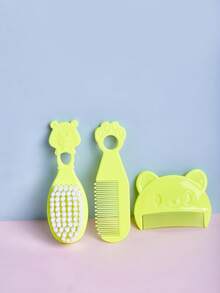 3pcs/Set Bear Shaped Baby Hair Brush Set, Newborn Infant Scalp Massage Comb Brush - Multicolor - View 19