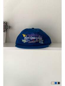 Vintage British Embroidered Letter Casual Versatile Flat Top Baseball Cap, Unisex Small Face Brimmed Hat - Multicolor - View 3