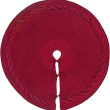 1 pieza Falda para árbol de Navidad de 24/36/48 pulgadas, de lujo y estilo retro en color borgoña, tejida a mano. Cojín suave y firme para el piso que aporta un encanto elegante y rústico ideal para la decoración navideña familiar, el ambiente festivo, la decoración del hogar, los regalos de Navidad y la decoración de invierno.