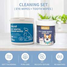 1 Box Contains 200pcs Pet Eye And Ear Wipes, Gentle Formula To Remove Tear Stains For Cats And Dogs. Pet Eye Care Essential. Cleaning Face, Eyes, Ears, Paws And Bottoms. Includes Eye Wipes + Finger Brush Or Paw Cleaning Foam Set