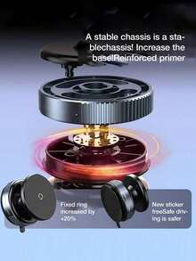 Easypie Selection New Vacuum Suction Cup Magnetic Car Phone Holder, Slouchy Bracket For Car Navigation, Suitable For Various Scenarios (Car, Office, Live Streaming, Etc.)