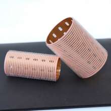 Jamshore 6 pezzi/set Bigodini termici in alluminio con setole rosa e nucleo dorato, autoadesivi, riscaldamento rapido, ricci magici senza calore, 90 mm, essenziali da viaggio, acconciatura, parrucchiere, capelli ricci, bigodini, arricciacapelli, ricci senza calore, bigodini per capelli, strumenti per capelli ricci, accessori per parrucchiere, barbiere, attrezzature per parrucchiere