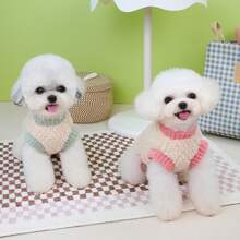 24 件羊毛 Dragonite 毛衣、猫咪保暖衣服、宠物四脚加厚外套、加厚防风保暖衣服、休闲牵引带扣秋冬外套、小型犬服装、新款狗狗衣服、四脚加厚防风休闲毛衣、狗狗针织毛衣、动物背心双面毛绒毛衣、厚背心 - 粉色 - 查看 5