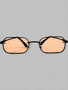 DareSee 1副男士黑色镜框焦糖色镜片复古方形铜色迷你经典Y2K时尚眼镜，适合日常佩戴、摄影、度假、旅行（附赠眼镜盒、清洁布、挂绳）音乐节Y2K风返校季秋冬季礼物 - 黑色 - 查看 1