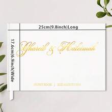 1 Sổ lưu niệm đám cưới màu trắng cá nhân hóa, Sổ lưu niệm dán sticker vàng, Album ảnh cưới, Tình yêu vĩnh cửu - trắng - Xem 19