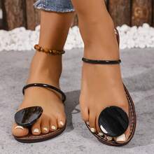 2025 New Fashion Women's Flat Decorative Thong Sandals