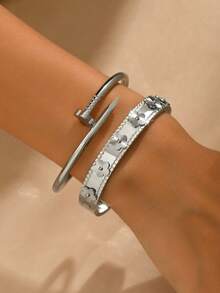 1 pieza Pulsera de acero inoxidable para mujer, adecuada para diversas ocasiones - Amarillo Oro - Ver 3