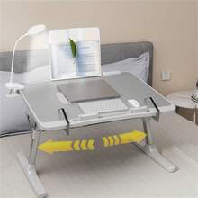 Adjustable Laptop Bed Desk With Drawer, Foldable Lap Table For Bed Sofa, Portable Notebook Stand For Studying Working, Silver Grey - Màu xám bạc - Xem 3