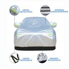 ELE-GATE Funda para Auto  Protector Impermeable Con Reflectantes 4.7m - Gris - Ver 4