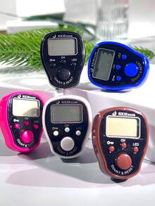 1 件多功能便捷电子计数器，带灯，多通道计数器，多功能锁定 5 通道显示屏，手指式计数环，适用于祈祷计数、仓库计数、人数计数等。 - 彩色 - 查看 12