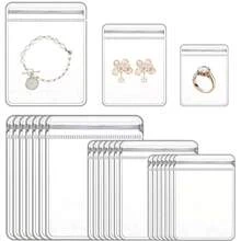 10/20/40/60个装 3种尺寸 加厚透明PVC首饰袋 塑料透明首饰袋 戒指耳环包装收纳袋 防氧化拉链袋 送给女性妻子的礼物 首饰收纳袋（透明，3种尺寸混合装） - 白色 - 查看 1