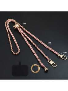 枪形黑色和银色链条 PU 皮革可调节长挂绳带透明卡夹 - 彩色 - 查看 22