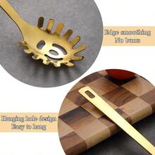 Cuchara espagueti dorada servidor de pasta ReaNea cuchara de pasta de acero inoxidable con dientes tenedor de pasta de metal tenedor de noddle Gold Accesorios de cocina utensilios de cocina