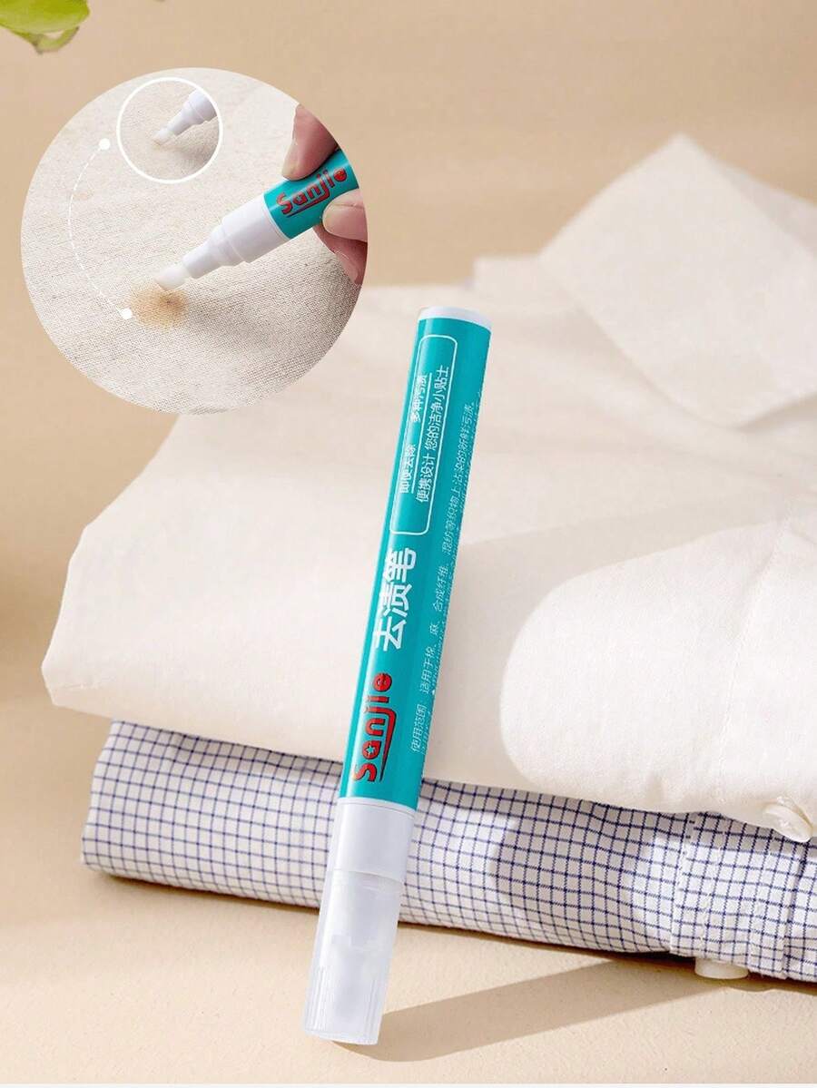 1/2/3pcs 5ml Magic Stain Remover Pen, Portable No-Wash Oil/Wine Stain Eraser Pen, Suitable For Cleaning Small Stains On T-Shirts And Fabrics, Quick Stain Removal Without Washing (Random 2 Styles) - Multicolor - View 1