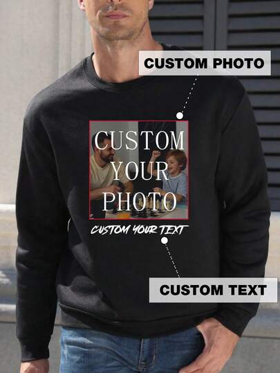 Spersonalizowana, spersonalizowana, zabawna bluza polarowa dla mężczyzn, dodaj własny tekst/imię/pozdrowienia/święto/rocznicę, prezent na Walentynki, Dzień Ojca, rocznicę, urodziny, czarna bluza z kapturem z polaru, odzież jesienna, prezent dla najlepszego przyjaciela