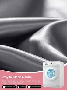 2/3pcs Luxury Satin Bed Sheet Set, Includes 1pc Deep Pocket Fitted Sheet And 1/2pc Pillowcase - 100% Polyester, Solid Color, Silky Smooth, Suitable For All Seasons - Machine Washable - Suitable For Home And Hotel, Oeko-Tex Certified - Dark Grey - View 9