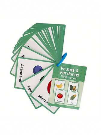 Fruit & Vegetable English Word Flash Cards, Educational Toys For Early Childhood English Learning