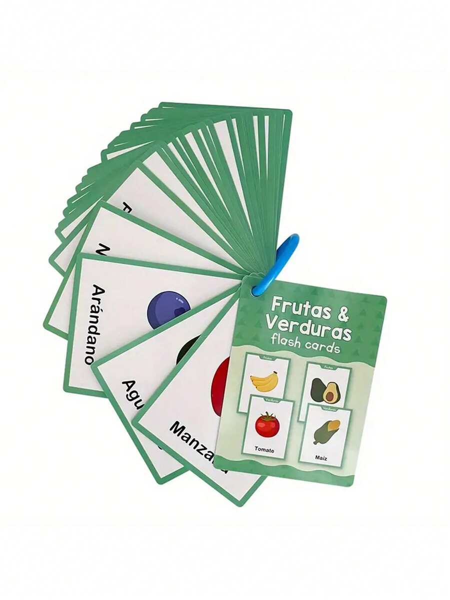 Fruit & Vegetable English Word Flash Cards, Educational Toys For Early Childhood English Learning