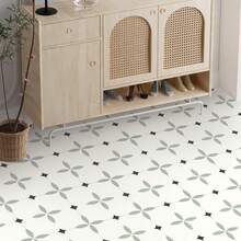 10/20 PIEZAS Baldosas de piso autoadhesivas de 20.32cm x 20.32cm, piso de vinilo impermeable, piso DIY, adecuado para baño, cocina, chimenea, casa de mascotas, escaleras, dormitorio, pared/verde/blanco/negro/verde claro