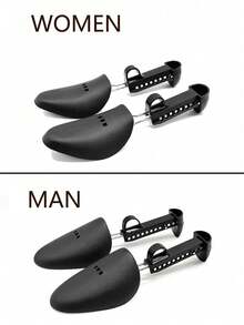 2pcs Adjustable Black Plastic Shoe Stretchers, Leather Shoe Trees, Sports Shoe Shapers, Shoe Stretchers, Shoe Covers - Unisex