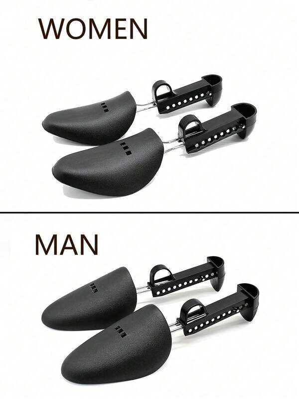 2pcs Adjustable Black Plastic Shoe Stretchers, Leather Shoe Trees, Sports Shoe Shapers, Shoe Stretchers, Shoe Covers - Unisex