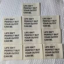 Etiquetas de Roupas de Algodão de Tamanho Grande, Impressas com Texto em Inglês, Marca de Roupas e Projetos DIY Feitos à Mão - Bege - Visão 8
