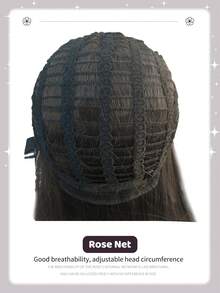 1 Synthetic Heat-Resistant Wig, Black Brown Long Straight Wig With Bangs, 30 Feet Long, Made Of Fiber, Suitable For Daily Use, Natural Simulation Wig - Black - View 6