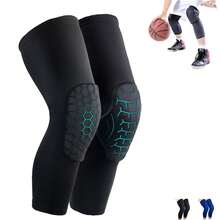 Rodilleras Deportivas, 2 Piezas Rodilleras de Soporte Transpirables Rodilleras de Compresión Antideslizante Elastica Ajustable con Tensión de la Banda Rodilla Protector Ideal para Correr, Gym,Voleibol - Negro M - Ver 6