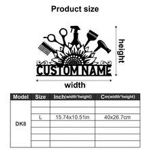 1pc Personalized Hair Dresser Name Sign, Hair Salon Metal Sign, Custom Hair Stylist Metal Wall Art, Barber Shop Metal Wall Decor, Hair Stylist Gift - 彩色 - 查看 22