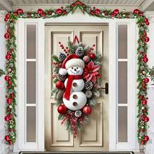 Christmas , 1PC 2D Flat Snowman Garland Design Door Frame Decoration Pull Flag Holiday Pull Flag Banner, Holiday Polyester Door Curtain, Modern Holiday Door Frame Decoration, Indoor/Outdoor Use, No Batteries Required, Christmas Gift, Home And Kitchen Decor (35x70 Inch) Christmas Decorations Home Christmas Gifts Christmas Decor
