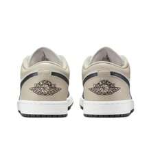 Nike Jordan Air Jordan 1 皮革舒适多功能防滑耐用低帮复古篮球鞋，白色 - 白黑色 - 查看 5