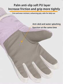 Sanrio زوج من القفازات الحرارية المبطنة المقاومة للماء والمناسبة للدراجات والتزلج والأنشطة الخارجية ذات نمط سانريو، مناسبة للخريف والشتاء