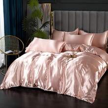 Full Satin Bedding Set In Wine Red, Silk - Like, Luxury Soft Burgundy Comforter Cover, Chic Bedroom Decor, Zippered (1 Duvet Cover + 2 Pillow Cases) - 多色 11 - 查看 12