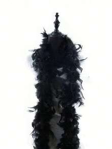 1pc 6.6ft Colorful Artificial Feather Scarf, Suitable For Women, Can Be Used For Dancing, Wedding, Party, Halloween, Stage Decoration, Festival Party Headwear, Clothing Accessory, Scarf Decoration, Ideal Gift For Birthday Party, Halloween, Christmas, Racing, Afternoon Tea, New Year's Eve, Concert And Home Decor, Dance Wedding, Stage Performance, Carnival Costume And Accessories, Party Supplies - Multicolor - View 12