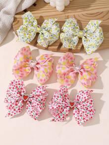 2个/6个女孩水果草莓柠檬蝴蝶结爱心发夹套装 - 彩色 - 查看 11