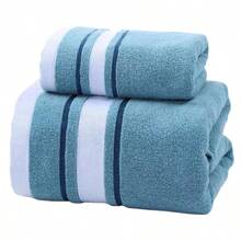 1pc 100% Pure Cotton Bath Towel, Super Soft, Size 27.55 X 55.11 Inches-High-Density, Thick, Highly Absorbent Beach Towel, Suitable For Couples, Families, Poolside, Beauty Salons, Hotels, Bathrooms, Spas, And Hot Tubs-Modern Style, 350g/M², Spacious Design, Plush Texture, Skin-Friendly Towel. - Multicolor - View 8