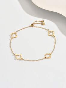 1 Stück elegantes Kleeblatt-Fußkettchen mit Quaste, das anmutig am Knöchel schwingt