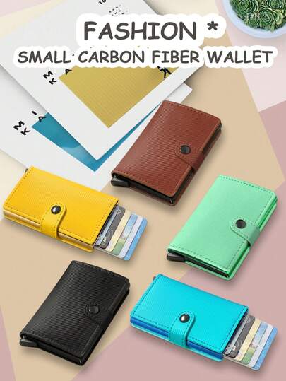 Rfid Anti-Theft Card Holder Money Bag, Colorful Carbon Fiber Patterned Wallet Simple Card Clip, Christmas Gift, Halloween Gift, Father'S Day Gift, Mother'S Day Gift